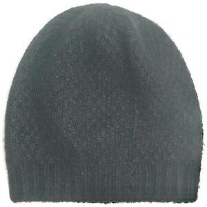 Hania by Anya Cole 100% Cashmere Knit Hat Stocking Cap Textured Ski Beanie Black